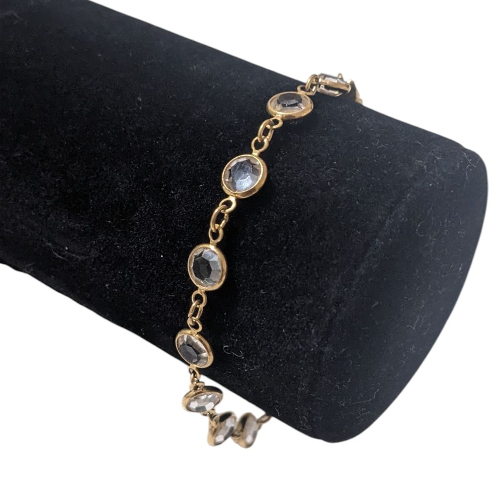 Swarovski Gold Tone Tennis Bracelet Clear Crystals‎ Elegant Jewelry Women's